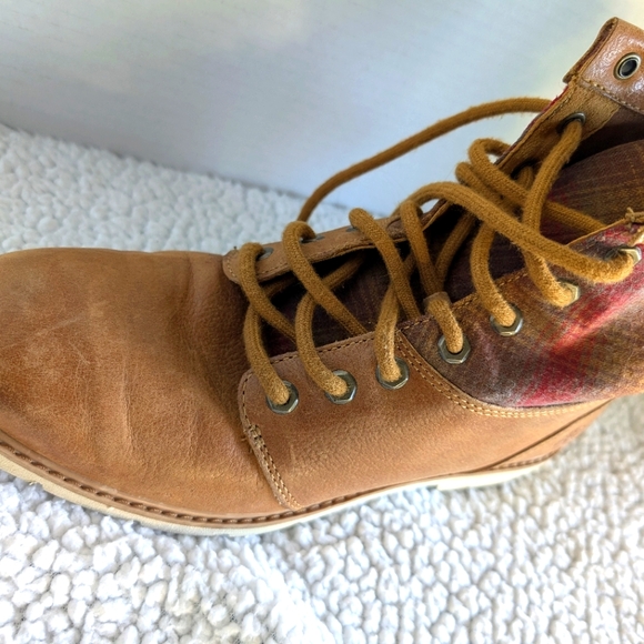 Timberland x Pendleton Women's Bramhall Boots Size 8.5 Plaid Top /Brown Leather - Picture 6 of 13